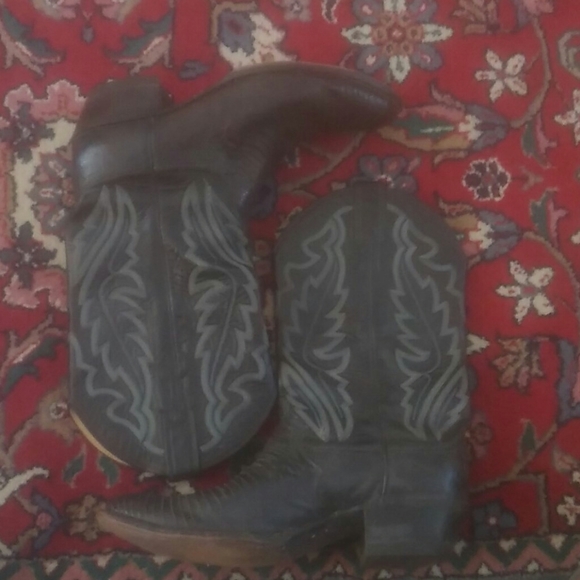 Black Justin 8313 men's exotic western boot - Picture 3 of 4